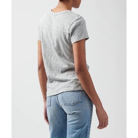 ATM Slub Jersey Schoolboy Crew Neck Tee - Heather Grey Size M - Picture 3 of 6